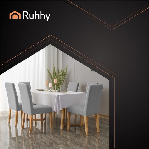 Stuhlhussen - 6 Stk. hellgrau Ruhhy 25991 - Easy2sell - Deluxe