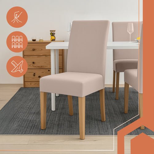 Stuhlhussen - 6 Stück beige Ruhhy 25989 - Easy2sell - Deluxe