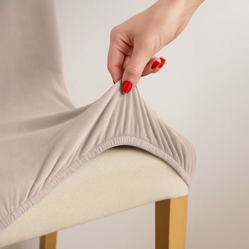 Stuhlhussen - 6 Stück beige Ruhhy 25989 - Easy2sell - Deluxe