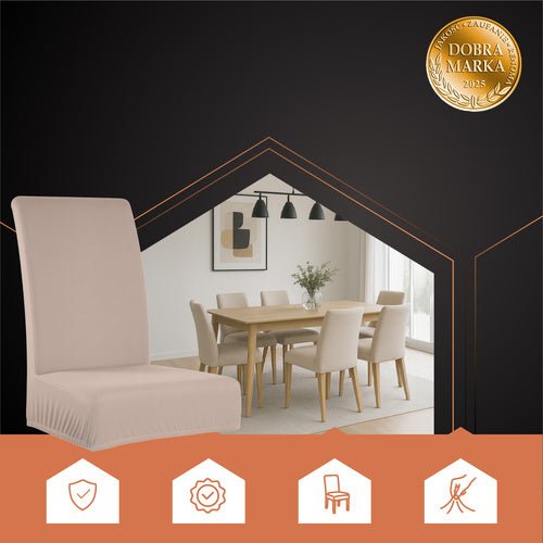 Stuhlhussen - 6 Stück beige Ruhhy 25989 - Easy2sell - Deluxe