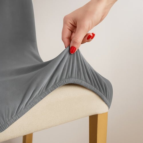Stuhlhussen 6er Set Elastisch – Universal Stuhlbezüge Dunkelgrau - Easy2sell - Deluxe