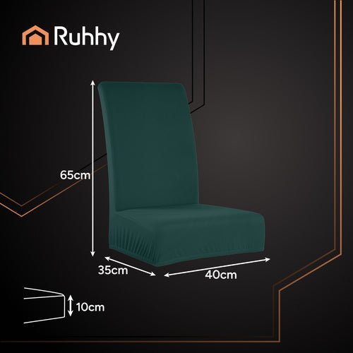 Stuhlhussen 6er Set Elastisch – Universal Stuhlbezug Grün aus Polyester - Easy2sell - Deluxe