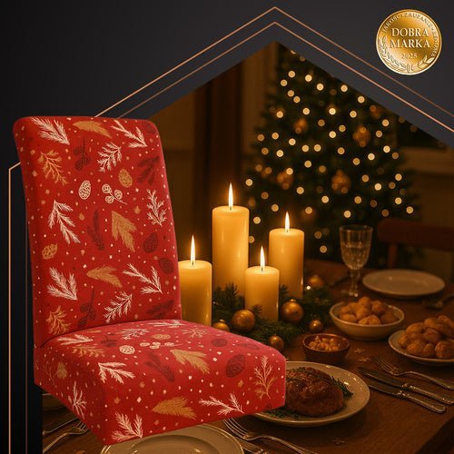 Stuhlhussen 6er Set – Elastische Stuhlbezüge für Weihnachten, Rot, 50x40x40 cm - Easy2sell - Deluxe