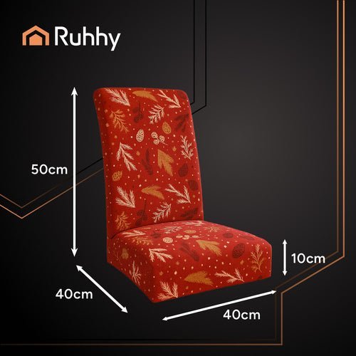 Stuhlhussen 6er Set – Elastische Stuhlbezüge für Weihnachten, Rot, 50x40x40 cm - Easy2sell - Deluxe