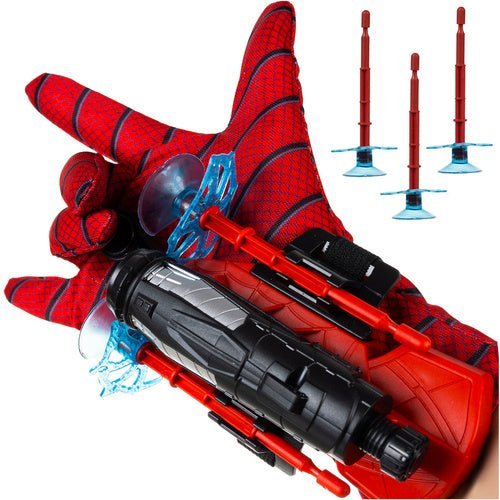Superhelden Handschuh mit Netzwerfer und 3 Darts – Kinder Spielzeug, Rot - Easy2sell - Deluxe