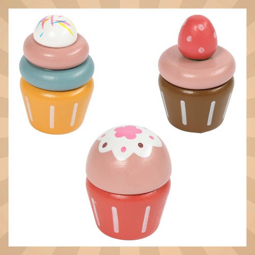 Teeservice aus Holz mit Tortenständer, 15 - teiliges Kinderspielset, Pastell - Easy2sell - Deluxe
