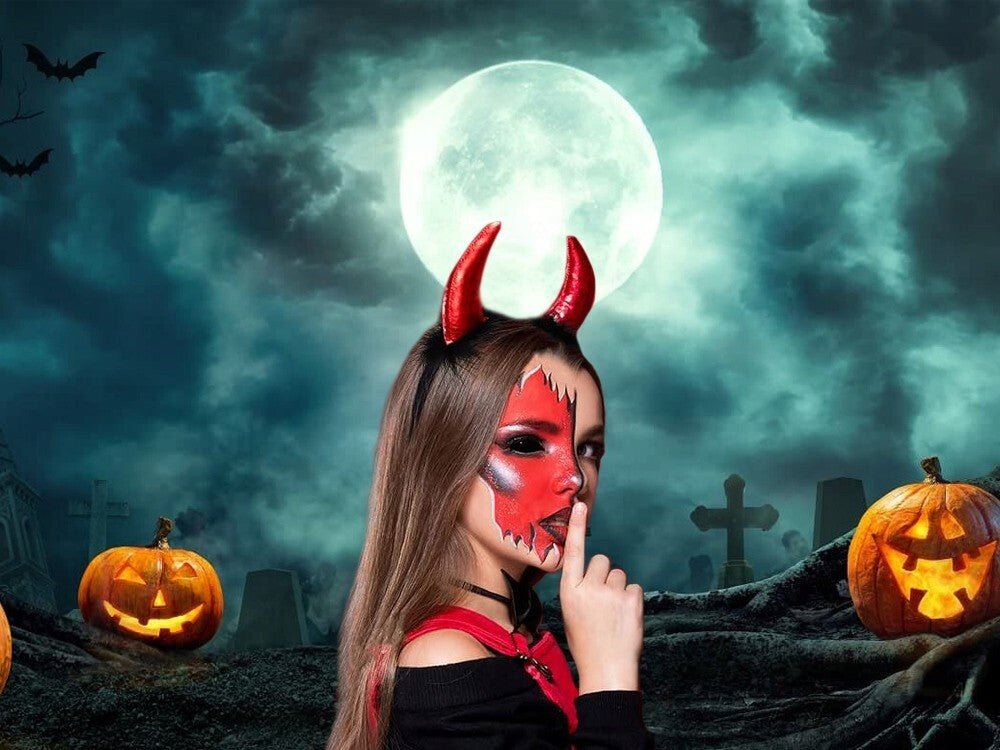 Teufel Haarreif mit Hörnern Halloween Verkleidung Teufelshörner Kostüm Party - Easy2sell - Deluxe