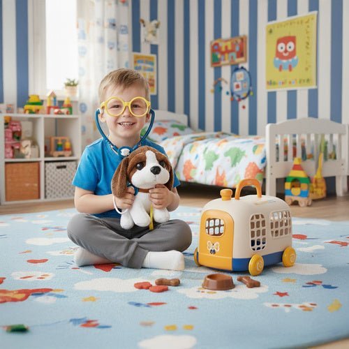 Tierarzt - Set für Kinder mit Plüschhund, Koffer und Zubehör – Mehrfarbig - Easy2sell - Deluxe