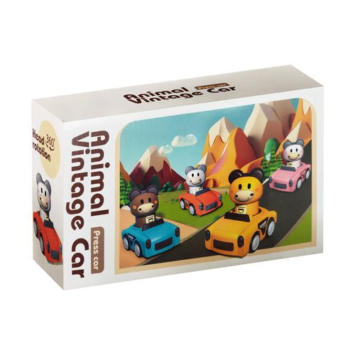 Tierautos Spielzeug 4er Set – Push - and - Go Fahrzeuge für Kinder ab 18 Monaten - Easy2sell - Deluxe