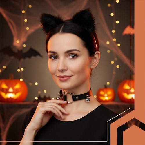 Tierkostüm Set 3 - in - 1 – Katzenohren Schwanz Halsband für Cosplay, Schwarz - Easy2sell - Deluxe