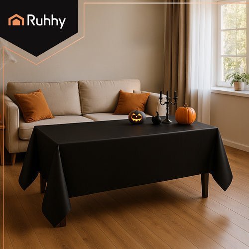 Tischdecke Schwarz 137x274cm Wasserfest Schmutzabweisend Folie - Easy2sell - Deluxe
