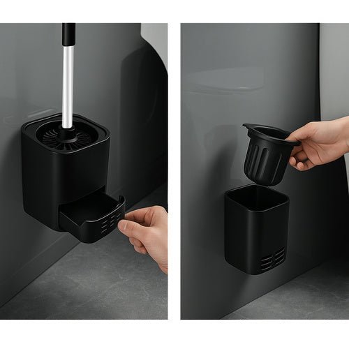 Toilettenbürste mit Halbrundem Kopf für gründliche Reinigung schwarz - Easy2sell - Deluxe