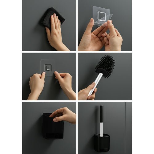 Toilettenbürste mit Halbrundem Kopf für gründliche Reinigung schwarz - Easy2sell - Deluxe