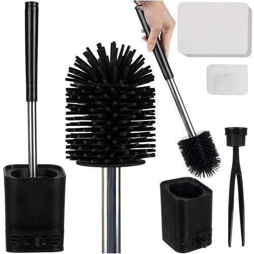 Toilettenbürste mit Halbrundem Kopf für gründliche Reinigung schwarz - Easy2sell - Deluxe