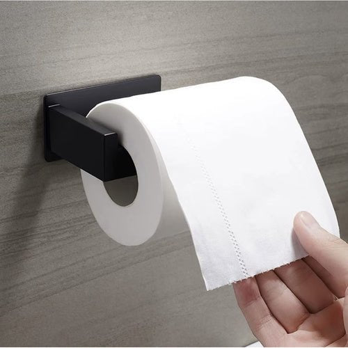 Toilettenpapierhalter aus Metall, feuchtigkeitsbeständig, schwarz - Easy2sell - Deluxe