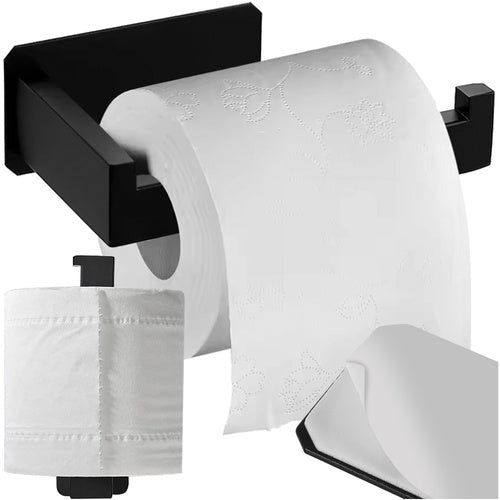Toilettenpapierhalter aus Metall, feuchtigkeitsbeständig, schwarz - Easy2sell - Deluxe