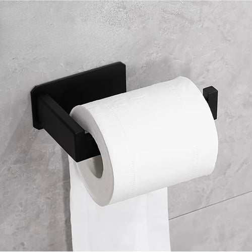 Toilettenpapierhalter aus Metall, feuchtigkeitsbeständig, schwarz - Easy2sell - Deluxe