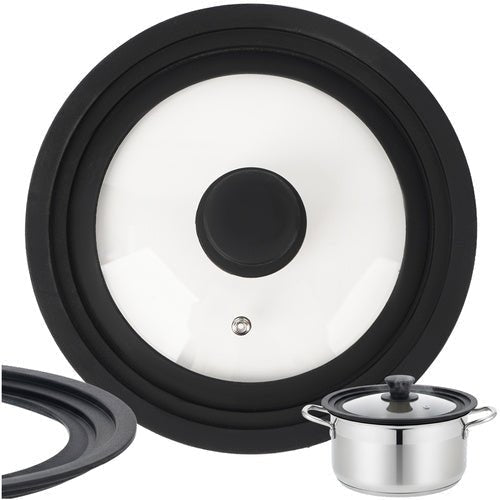 Universaldeckel für Töpfe und Pfannen 18/20/22 cm, Glas mit Silikonrand - Easy2sell - Deluxe