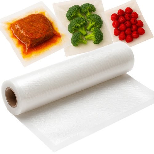Vakuumierfolie Rolle 28 x 600 cm – Rändelfolie Transparent für Vakuumierer - Easy2sell - Deluxe