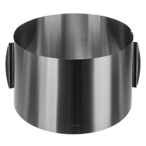 Verstellbare Kuchenform 16–30 cm, 20 cm hoch, Edelstahl - Easy2sell - Deluxe