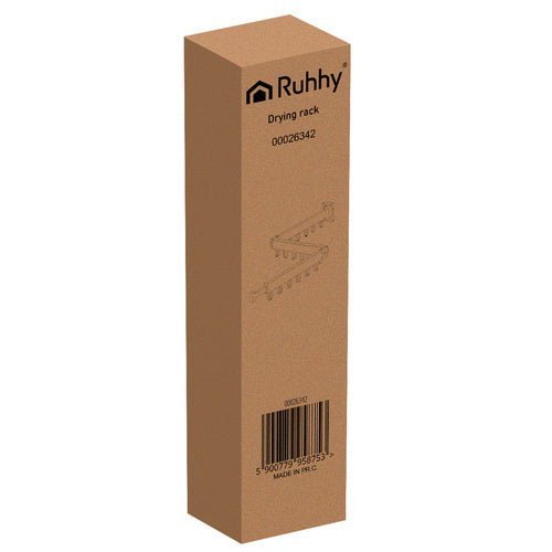 Wäschetrockner Wandmontage Faltbar – Wäscheständer mit 18 Haken Schwarz - Easy2sell - Deluxe