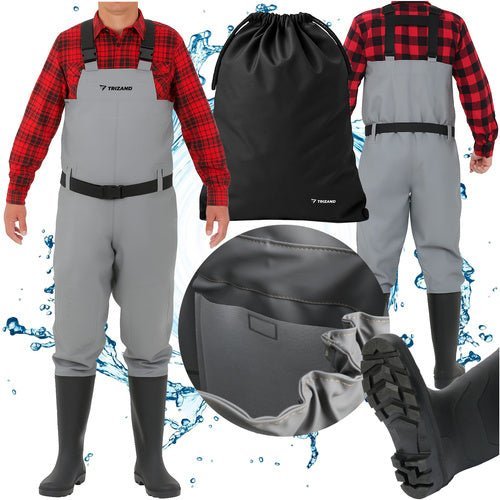 Wathose Größe 41 mit verstellbaren Trägern und rutschfester Sohle - Easy2sell - Deluxe