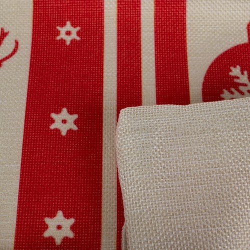 Weihnachten Kissenbezüge 4er - Set 40x40 cm Rot Leinen Dekokissen mit Reißverschluss - Easy2sell - Deluxe