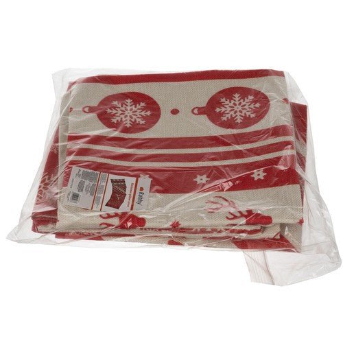 Weihnachten Kissenbezüge 4er - Set 40x40 cm Rot Leinen Dekokissen mit Reißverschluss - Easy2sell - Deluxe