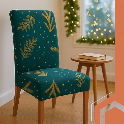 Weihnachtliche Stuhlhussen 6er Set – Elastische Stuhlbezüge Grün - Easy2sell - Deluxe