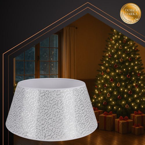 Weihnachtsbaumständer Abdeckung 60cm – Christbaumständer Hülle Weiß Silber - Easy2sell - Deluxe