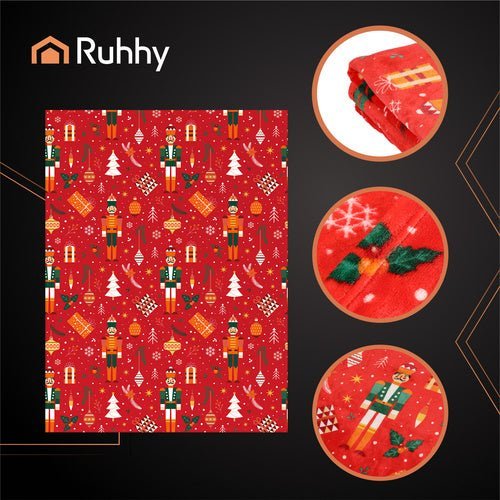 Weihnachtsdecke 150x200 cm – Kuschelige Tagesdecke in Rot mit Festmotiv - Easy2sell - Deluxe