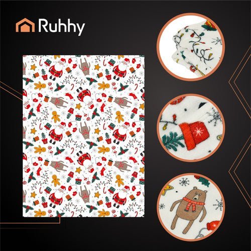 Weihnachtsdecke Kuscheldecke Weiß 150x200 cm – Weiche Tagesdecke - Easy2sell - Deluxe