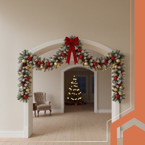 Weihnachtsgirlande Schneebedeckt 270 cm – Dichte Girlande für Kamin & Tür - Easy2sell - Deluxe