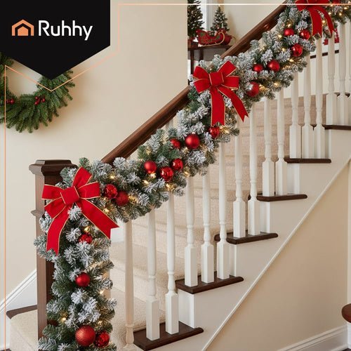 Weihnachtsgirlande Schneebedeckt 270 cm – Dichte Girlande für Kamin & Tür - Easy2sell - Deluxe