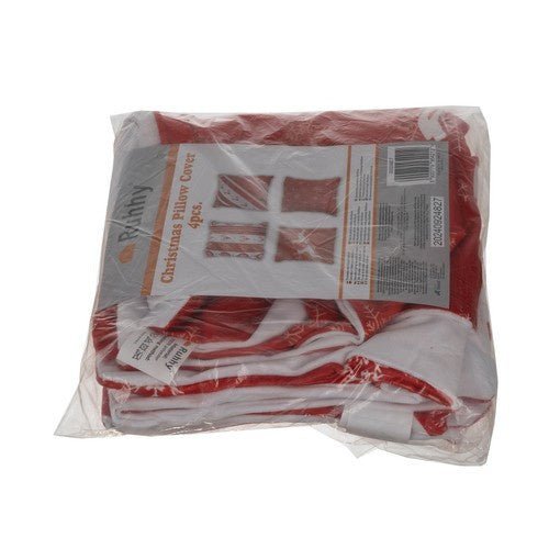 Weihnachtskissenbezüge 4er Set – Plüsch Kissenhüllen 40x40 cm Rot Weiß - Easy2sell - Deluxe