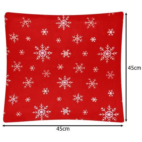 Weihnachtskissenbezüge 4er Set – Plüsch Kissenhüllen 40x40 cm Rot Weiß - Easy2sell - Deluxe
