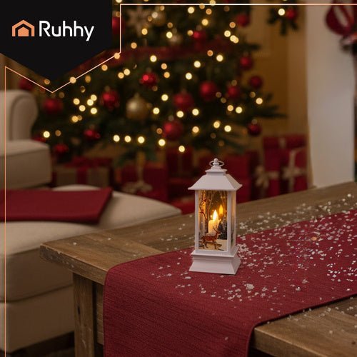 Weihnachtslaterne mit LED - Licht – Dekolaterne in Weiß für Weihnachten - Easy2sell - Deluxe