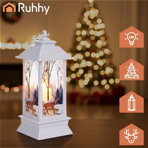 Weihnachtslaterne mit LED - Licht – Dekolaterne in Weiß für Weihnachten - Easy2sell - Deluxe