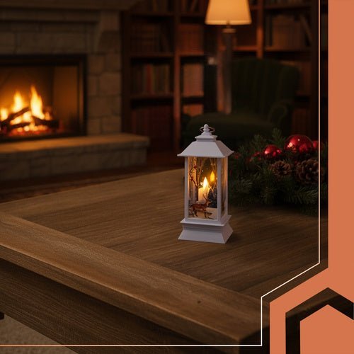 Weihnachtslaterne mit LED - Licht – Dekolaterne in Weiß für Weihnachten - Easy2sell - Deluxe