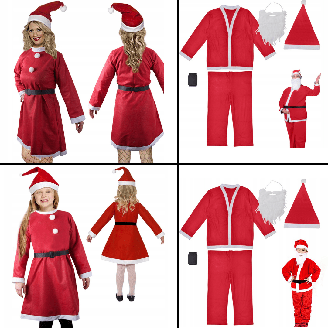 Weihnachtsmann Kostüm Weihnachten Verkleidung Santa Claus Nikolauskostüm Set - Easy2sell - Deluxe