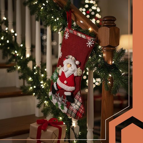 Weihnachtssocken 4er Set – Nikolausstiefel zum Befüllen in Rot 19x31cm - Easy2sell - Deluxe