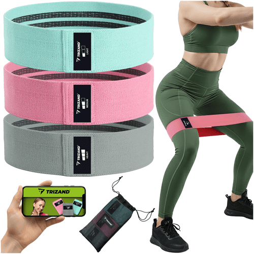 Widerstandsbänder Set aus Stoff – 3 Fitnessbänder für Beine und Po - Easy2sell - Deluxe