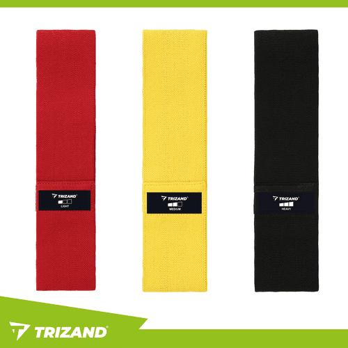 Widerstandsband - Set aus Stoff, 3er Pack Fitnessbänder mit QR - Trainingsplan - Easy2sell - Deluxe