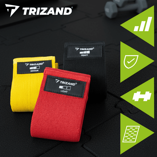 Widerstandsband - Set aus Stoff, 3er Pack Fitnessbänder mit QR - Trainingsplan - Easy2sell - Deluxe