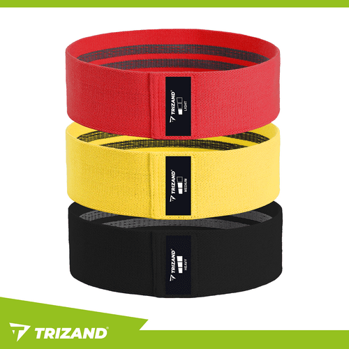 Widerstandsband - Set aus Stoff, 3er Pack Fitnessbänder mit QR - Trainingsplan - Easy2sell - Deluxe