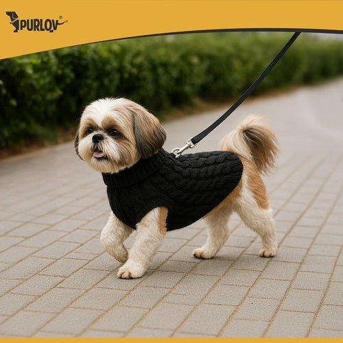 Winterpullover für Hunde und Katzen – Warmer Strickpulli, Schwarz, Größe L - Easy2sell - Deluxe