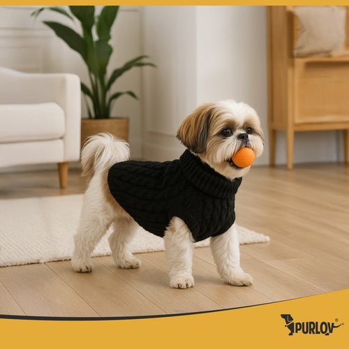 Winterpullover für Hunde und Katzen – Warmer Strickpulli, Schwarz, Größe L - Easy2sell - Deluxe