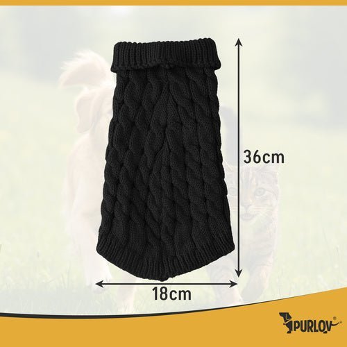 Winterpullover für Hunde und Katzen – Warmer Strickpulli, Schwarz, Größe L - Easy2sell - Deluxe