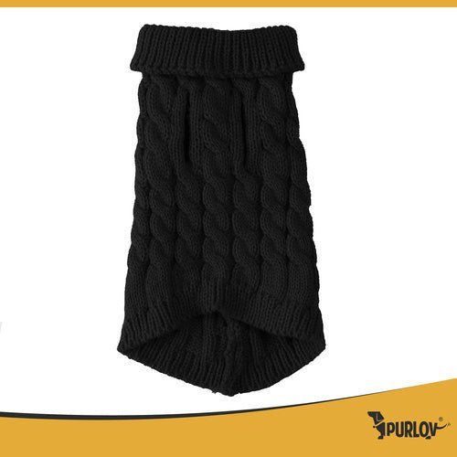 Winterpullover für Hunde und Katzen – Warmer Strickpulli, Schwarz, Größe L - Easy2sell - Deluxe