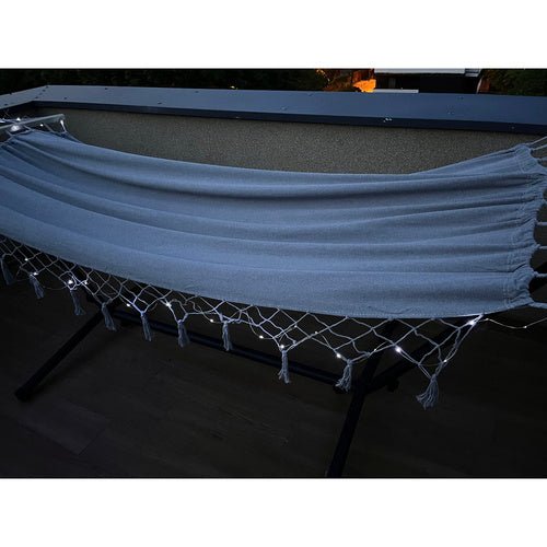 XXL Doppel - Gartenhängematte mit Spreizstab – 250kg Belastbar, Grau - Easy2sell - Deluxe